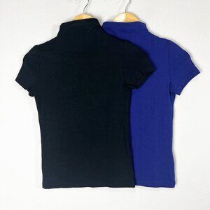 Madewell Short-Sleeve Mockneck Tee Bundle‎ of 2 NS583 Black Blue Size XXS NEW